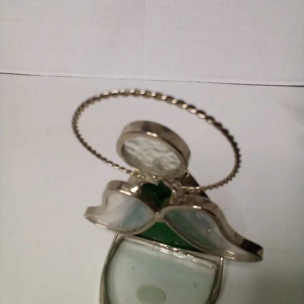 Stained Glass Angel Tea Light Candle Holders Musical Horn Violin Red Green